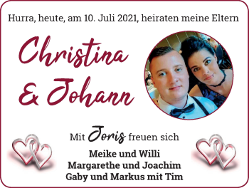 Hochzeitsanzeige von Christina  von EZ