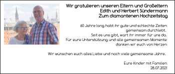 Hochzeitsanzeige von Edith Sündermann von NWZ
