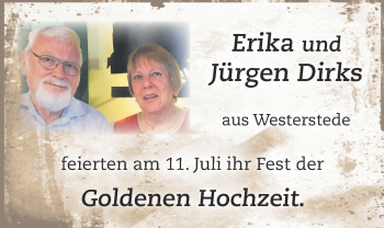 Hochzeitsanzeige von Erika Dirks von NWZ