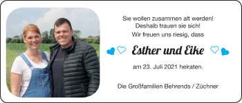 Hochzeitsanzeige von Esther  von EZ