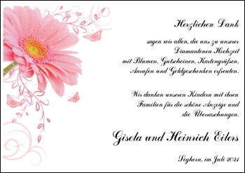 Hochzeitsanzeige von Gisela Eilers von NWZ