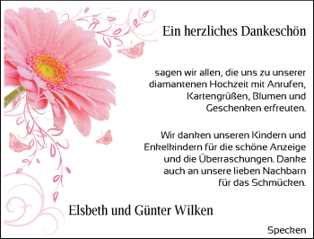 Hochzeitsanzeige von Günter Wilken von NWZ