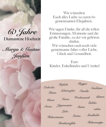 Hochzeitsanzeige von Gustav Janßen von NWZ