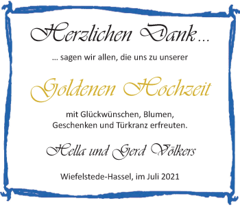 Hochzeitsanzeige von Hella Völkers von NWZ