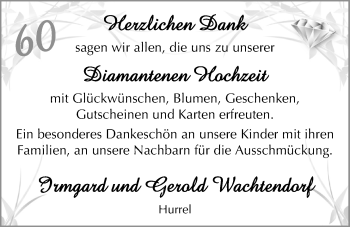 Hochzeitsanzeige von Irmgard Wachtendorf von NWZ