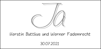 Hochzeitsanzeige von Kerstin Buttkus von NWZ