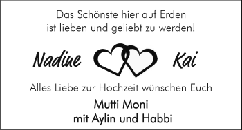 Hochzeitsanzeige von Nadine  von EZ