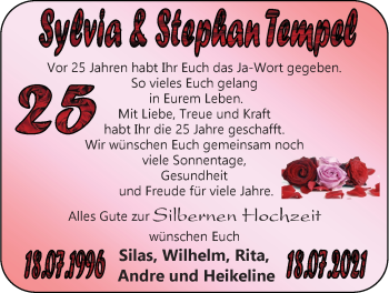 Hochzeitsanzeige von Silvia Tempel von EZ