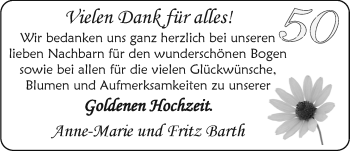 Hochzeitsanzeige von Anne-Marie Barth von EZ
