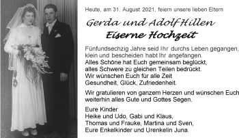 Hochzeitsanzeige von Gerda Hillen von NWZ