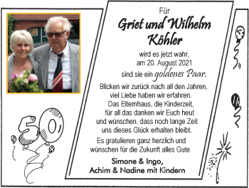 Hochzeitsanzeige von Griet Köhler von EZ