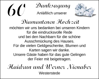 Hochzeitsanzeige von Haidrun Werner von NWZ