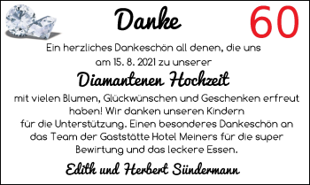 Hochzeitsanzeige von Herbert Sündermann von NWZ