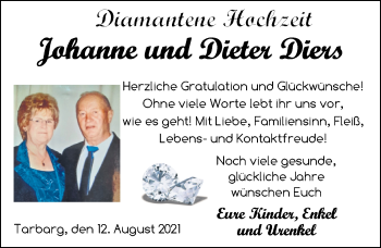 Hochzeitsanzeige von Johanne Dieter von NWZ