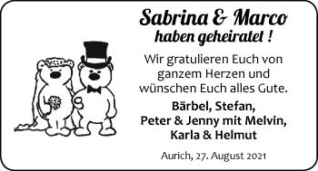 Hochzeitsanzeige von Sabrina  von EZ