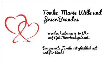 Hochzeitsanzeige von Tomke-Marie Wille von NWZ