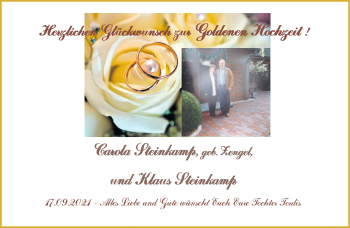Hochzeitsanzeige von Carola Steinkamp von NWZ