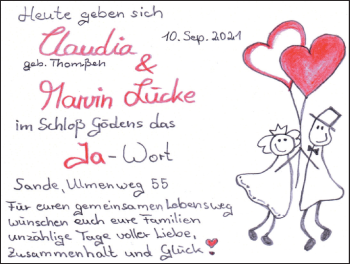Hochzeitsanzeige von Claudia Lücke von NWZ