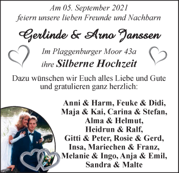 Hochzeitsanzeige von Gerlinde Janssen von EZ