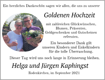 Hochzeitsanzeige von Helga Jürgen von NWZ