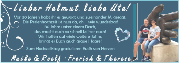 Hochzeitsanzeige von Helmut  von EZ