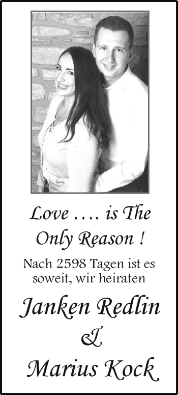 Hochzeitsanzeige von Janken Redlin von EZ