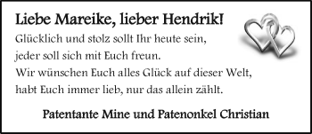 Hochzeitsanzeige von Mareike  von EZ