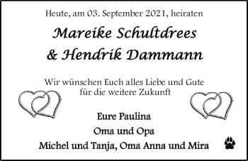 Hochzeitsanzeige von Mareike Schultdrees von EZ