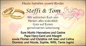 Hochzeitsanzeige von Tom  von EZ
