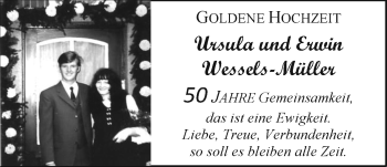 Hochzeitsanzeige von Ursula Wessels-Müller von EZ