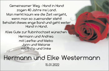 Hochzeitsanzeige von Elke Westermann von EZ