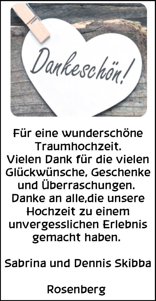 Hochzeitsanzeige von Sabrina Faß von NWZ