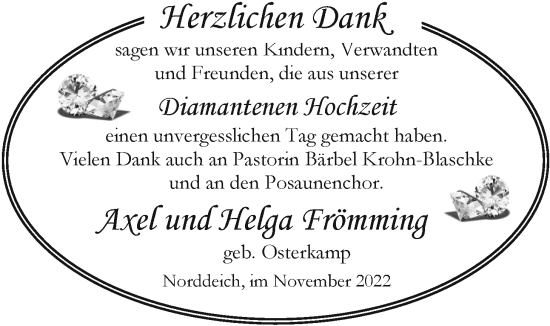 Hochzeitsanzeige von Axel Frömming von EZ
