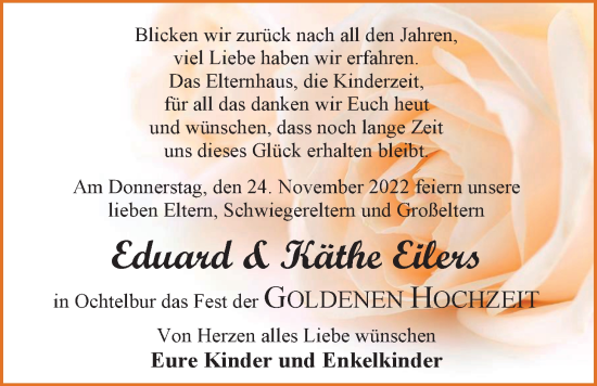 Hochzeitsanzeige von Eduard Eilers von EZ