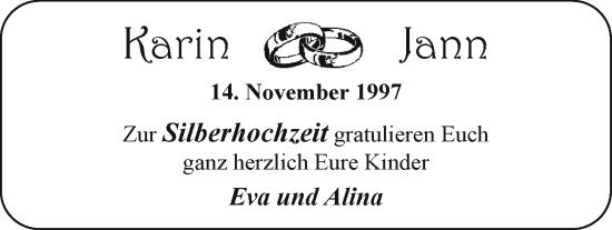 Hochzeitsanzeige von Karin  von EZ