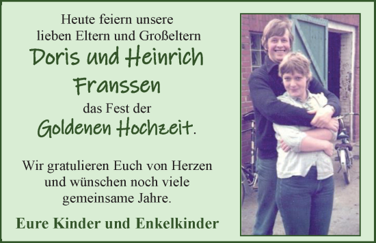 Hochzeitsanzeige von Doris Franssen von EZ