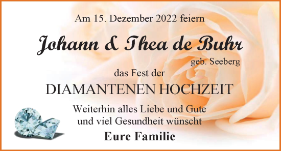 Hochzeitsanzeige von Thea de Buhr von EZ