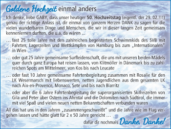 Hochzeitsanzeige von Gaby  von NWZ