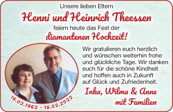 Hochzeitsanzeige von Henni Theessen von EZ
