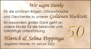 Hochzeitsanzeige von Hinrich Poppinga von EZ