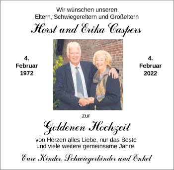 Hochzeitsanzeige von Horst Caspers von NWZ