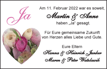 Hochzeitsanzeige von Martin  von EZ