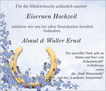 Hochzeitsanzeige von Almut Ernst von NWZ