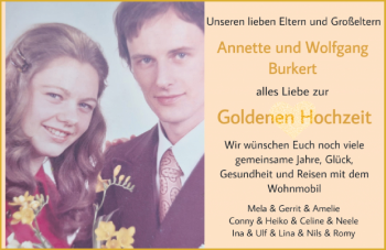 Hochzeitsanzeige von Annette Burkert von NWZ