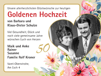 Hochzeitsanzeige von Barbara Schulze von NWZ