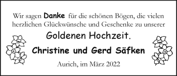 Hochzeitsanzeige von Christine Säfken von EZ