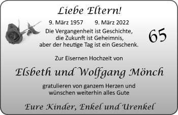 Hochzeitsanzeige von Elsbeth Mönch von EZ
