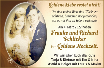 Hochzeitsanzeige von Frauke Schlicker von EZ