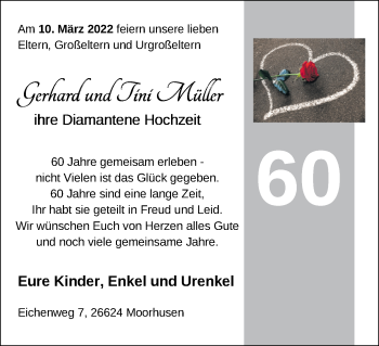 Hochzeitsanzeige von Gerhard Müller von EZ
