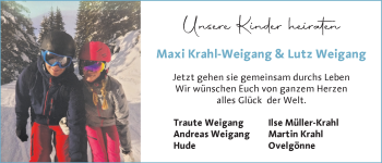 Hochzeitsanzeige von Maxi Krahl-Weigang von NWZ